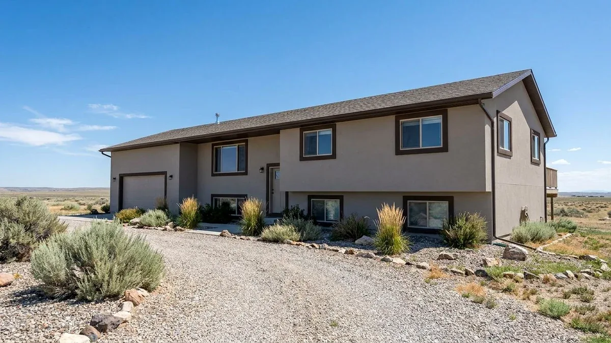 Freshly painted home exterior Rock Springs Wyoming Great Divide Basin high desert sage brush Sweetwater County Wade