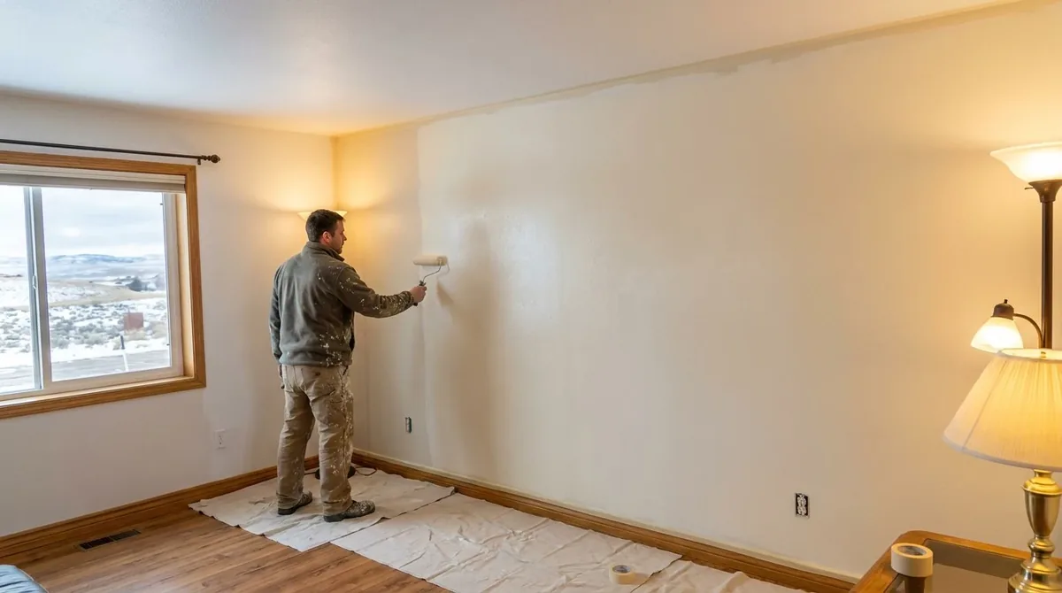 Interior painting in a residential home in Rock Springs Wyoming Sweetwater County year round house painter