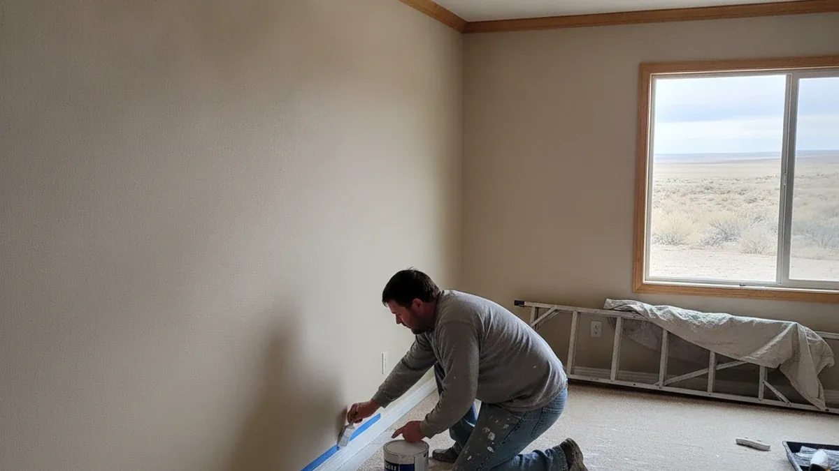 Interior painting Rock Springs Wyoming dry climate trim seam prep residential Wade